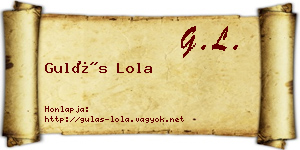 Gulás Lola névjegykártya